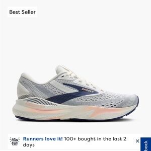 Brooks White and Blue Sneakers with Cushioned Support